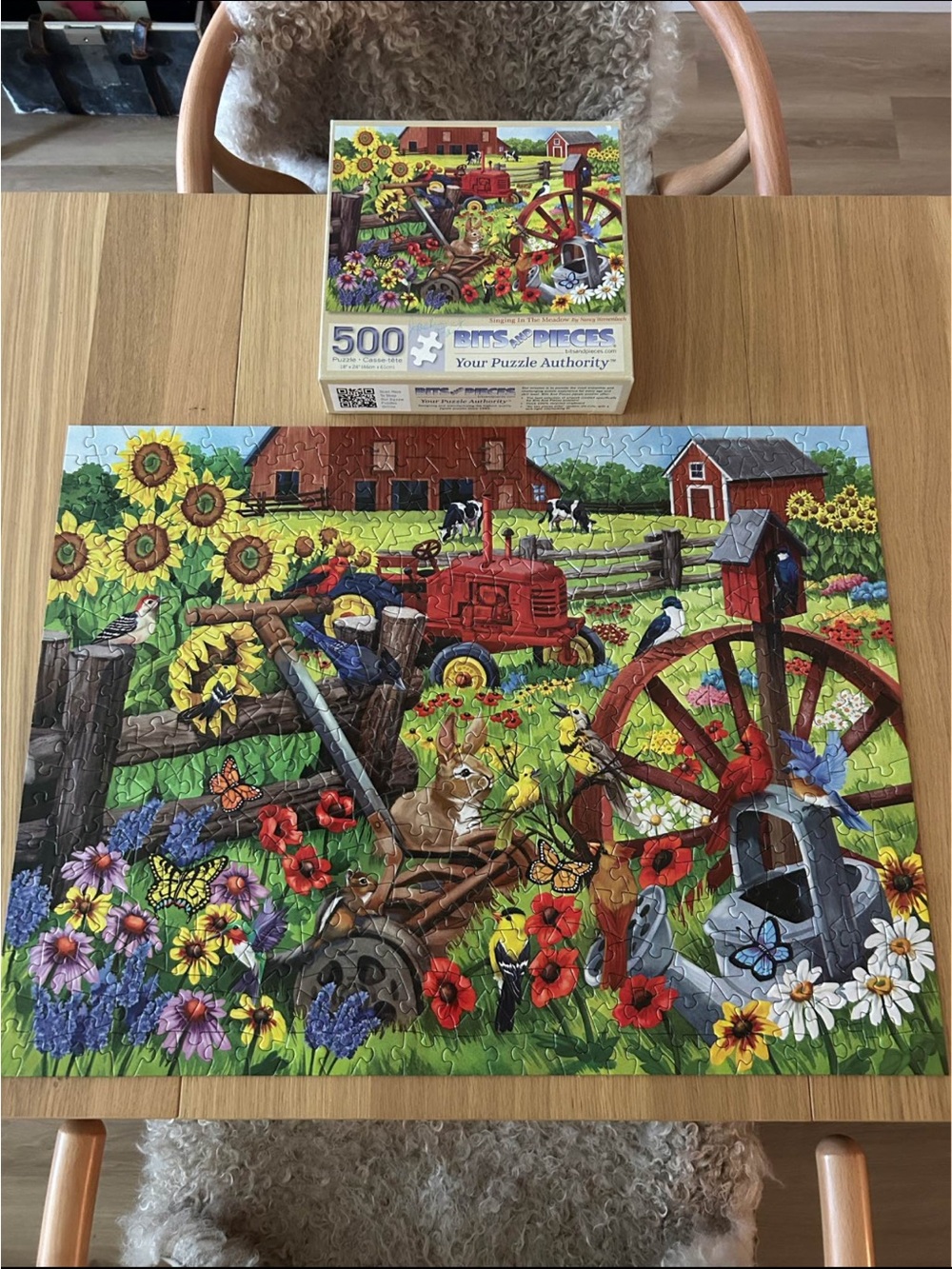 Kids 500-Piece Farm Puzzle - Colorful Barnyard Scene